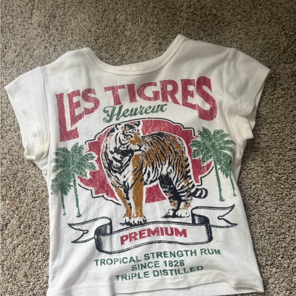 Urban Outfitters Kids Les Tigres Graphic Tee - Cream
